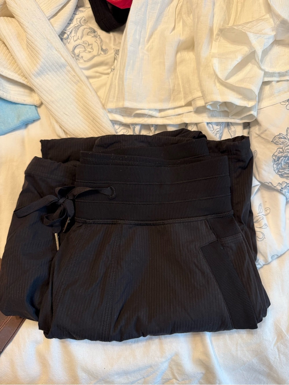 lululemon athletica Black Ribbed High-Rise Joggers